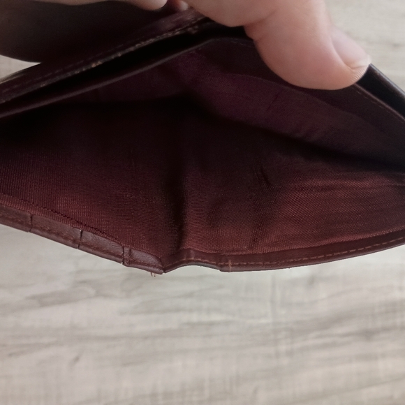 Authentic Vintage CARTIER Burgundy Red Leather Bifold Mens Wallet - Picture 10 of 12